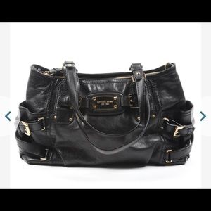 Michael kors leather bag black rose gold